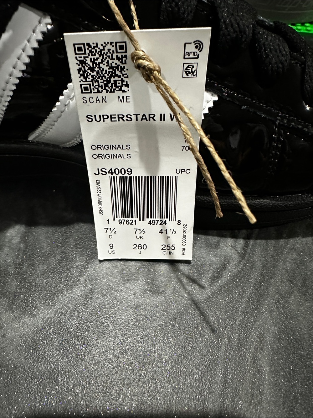adidas Black White Gold Shell Toe Sneakers - Picture 6 of 7
